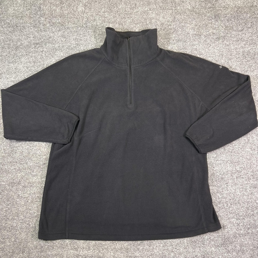 Columbia Sweater Womens 1X Black Fleece 1/4 Zip Mock Neck Pullover Plus Top